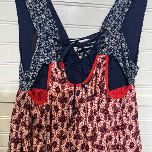 NWT Lulus La Vie en Roses Navy Blue & Red Floral Mini Dress Size S - Picture 6 of 14